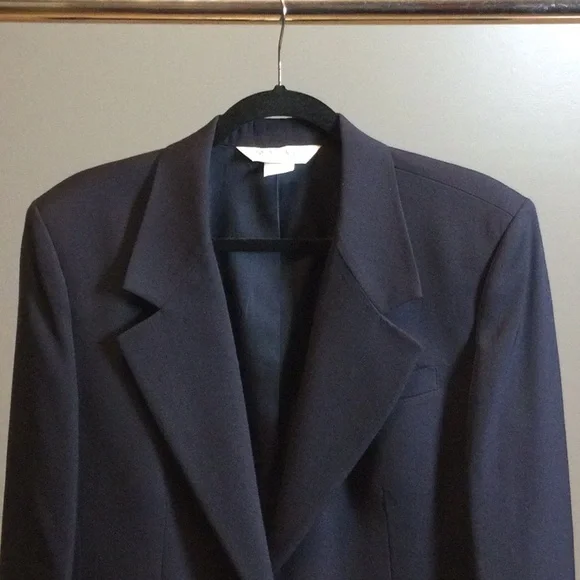 14 Austin Reed navy blue wool one button blazer - Picture 5 of 16